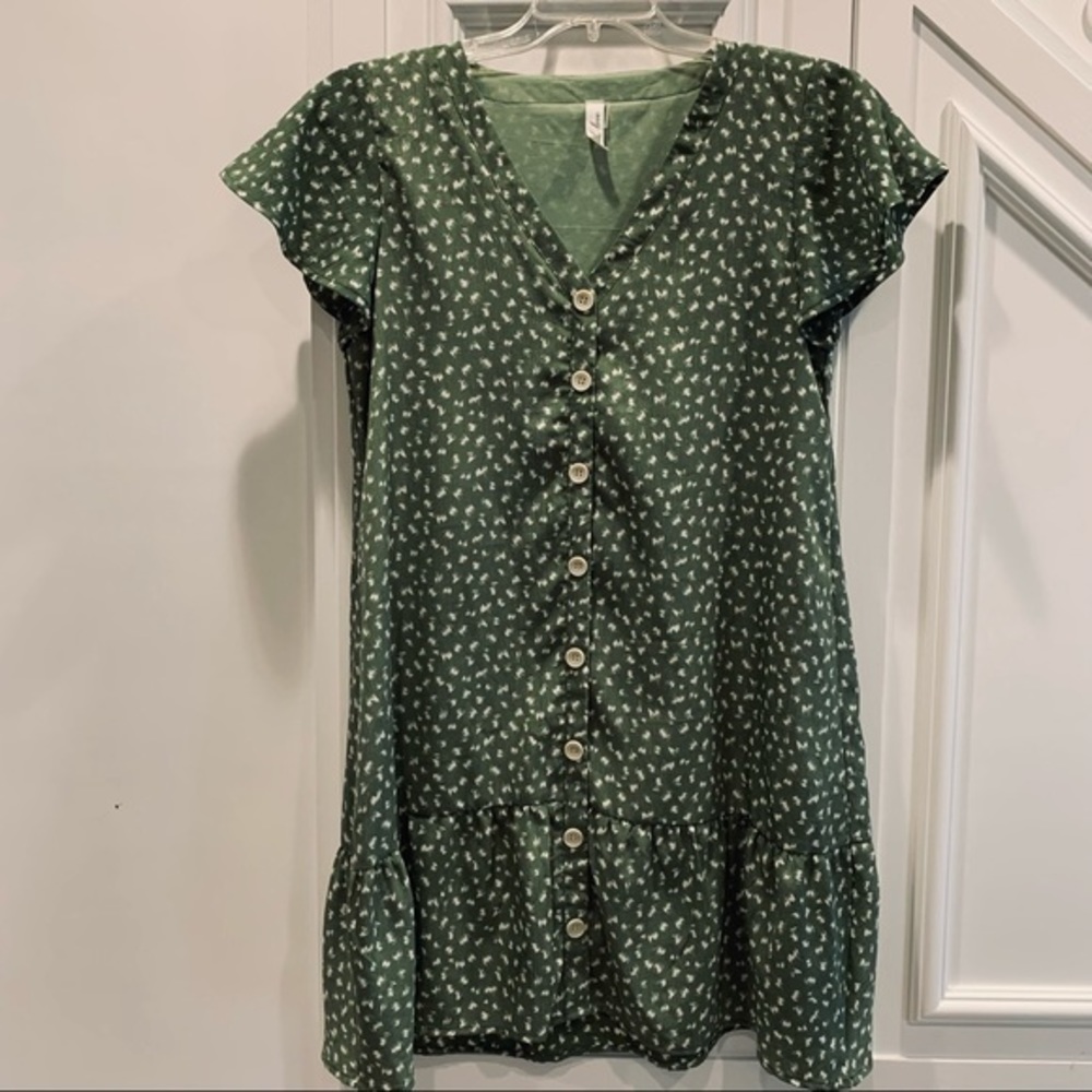 Love Green‎ Print Summer Dress S